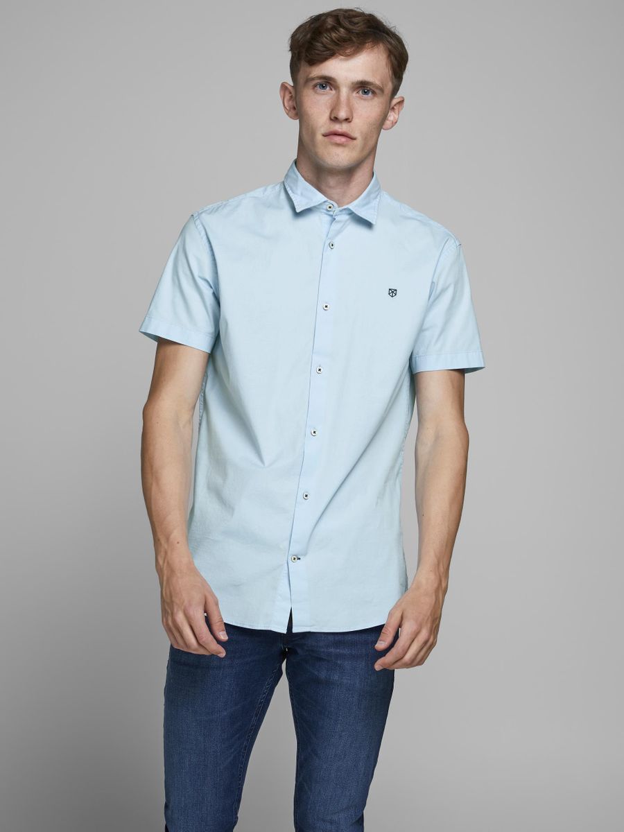 JPRBLAWORLD LOGO SHIRT S/S STRETCH EXP