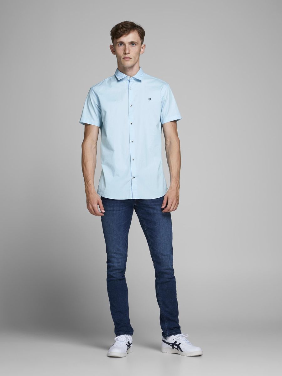 JPRBLAWORLD LOGO SHIRT S/S STRETCH EXP