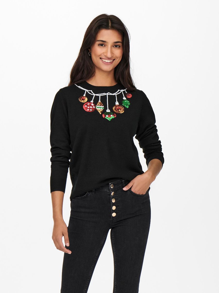 ONLXMAS L/S PULLOVER EX KNT