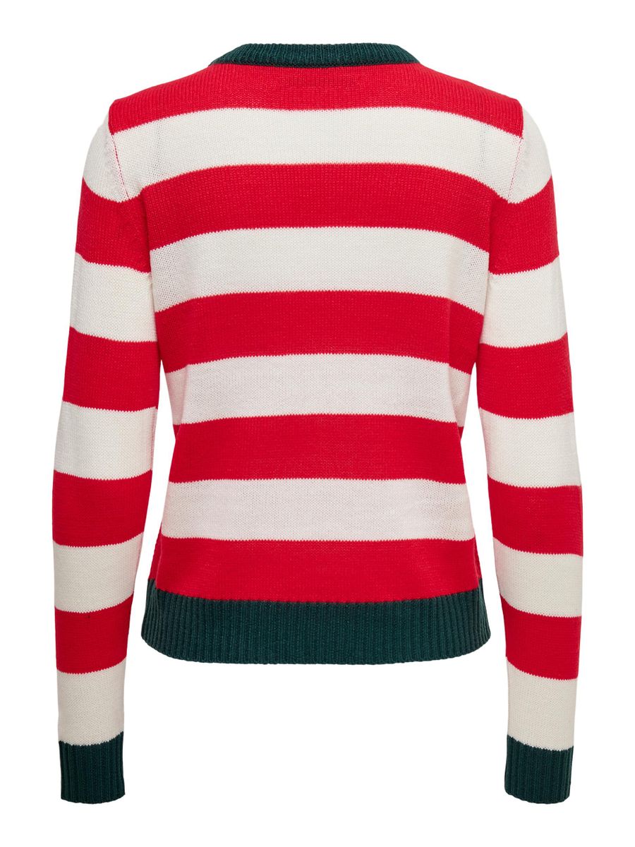 ONLXMAS DECO STRIPE L/S PULLOVER BOX KNT