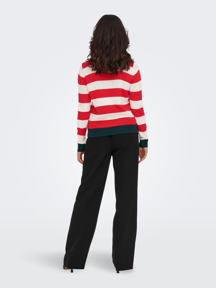 ONLXMAS DECO STRIPE L/S PULLOVER BOX KNT