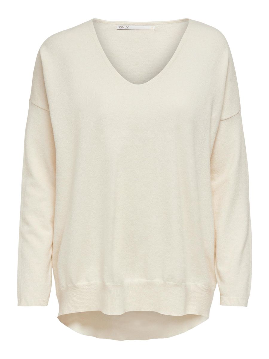 ONLLELY L/S LOOSE V-NECK PULL KNT NOOS