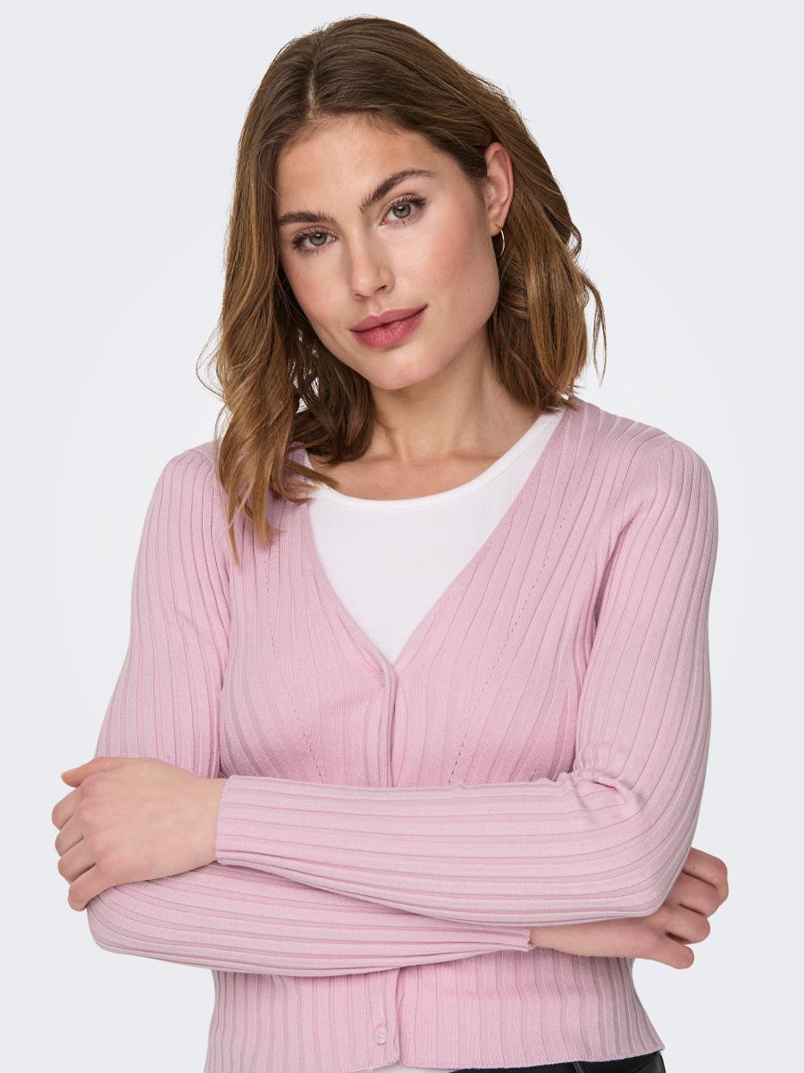 ONLMEDDI LS RIB BUTTON CARDIGAN CC KNT