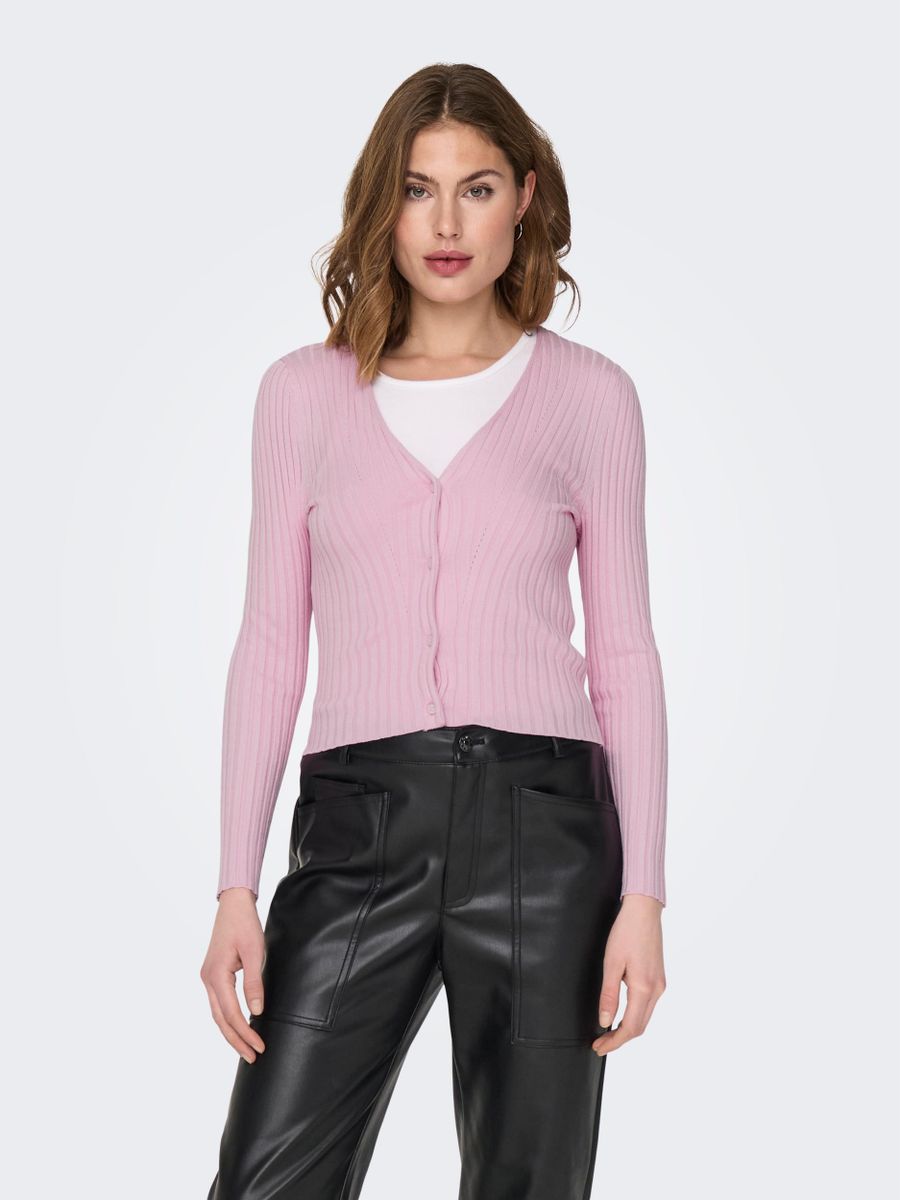 ONLMEDDI LS RIB BUTTON CARDIGAN CC KNT