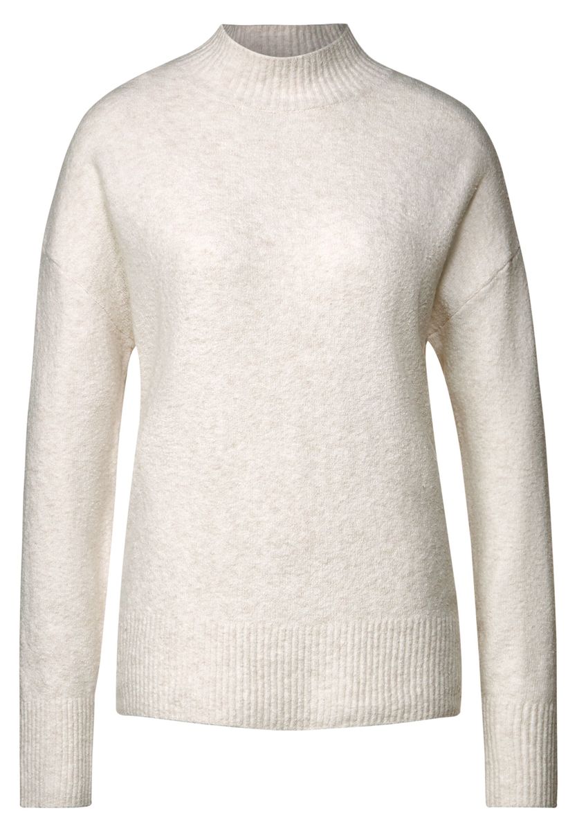 Stehkragenpullover in Bouclé