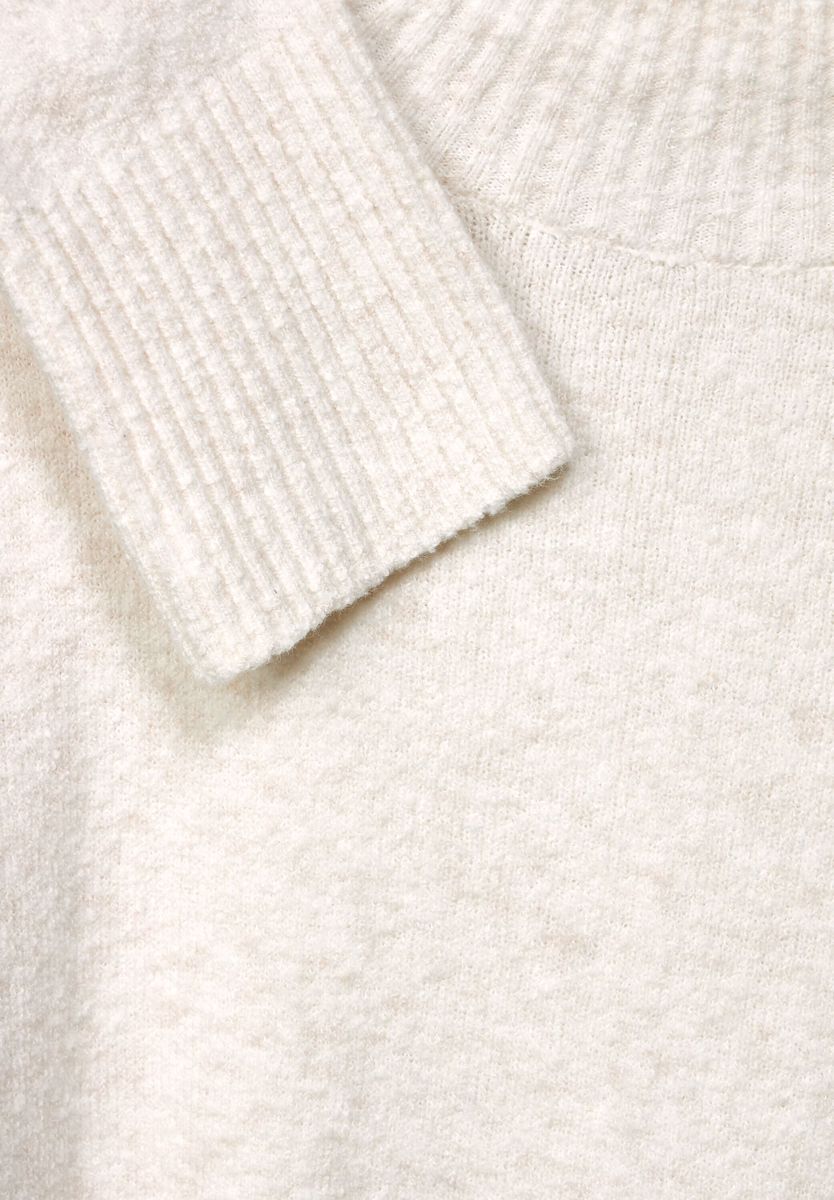 Stehkragenpullover in Bouclé