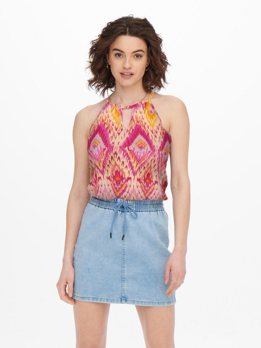 ONLALMA LIFE VIS S/L KEYHOLE TOP AOP