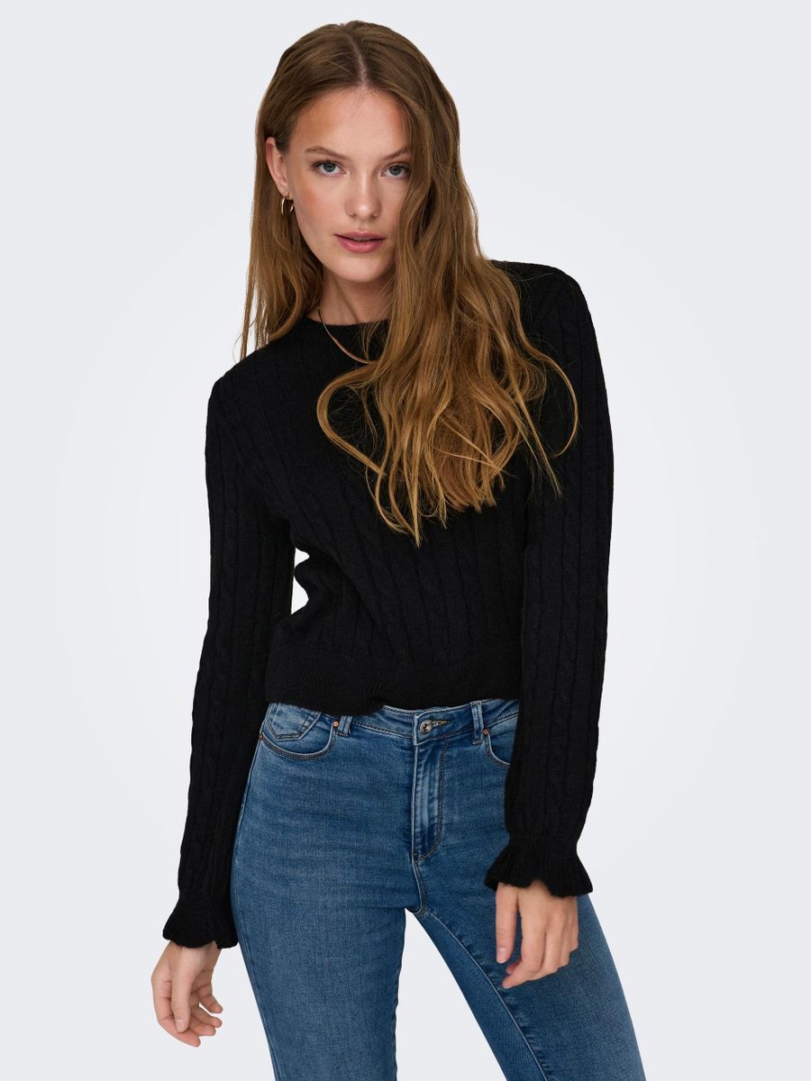 ONLTIA LS CABLE O-NECK BF KNT