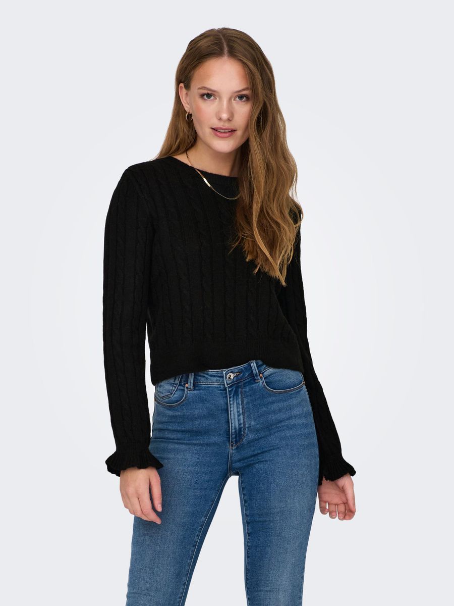 ONLTIA LS CABLE O-NECK BF KNT