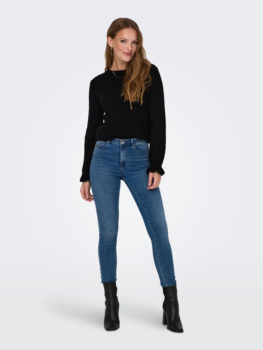 ONLTIA LS CABLE O-NECK BF KNT