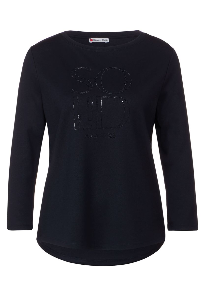 Shirt mit Steinchen Print