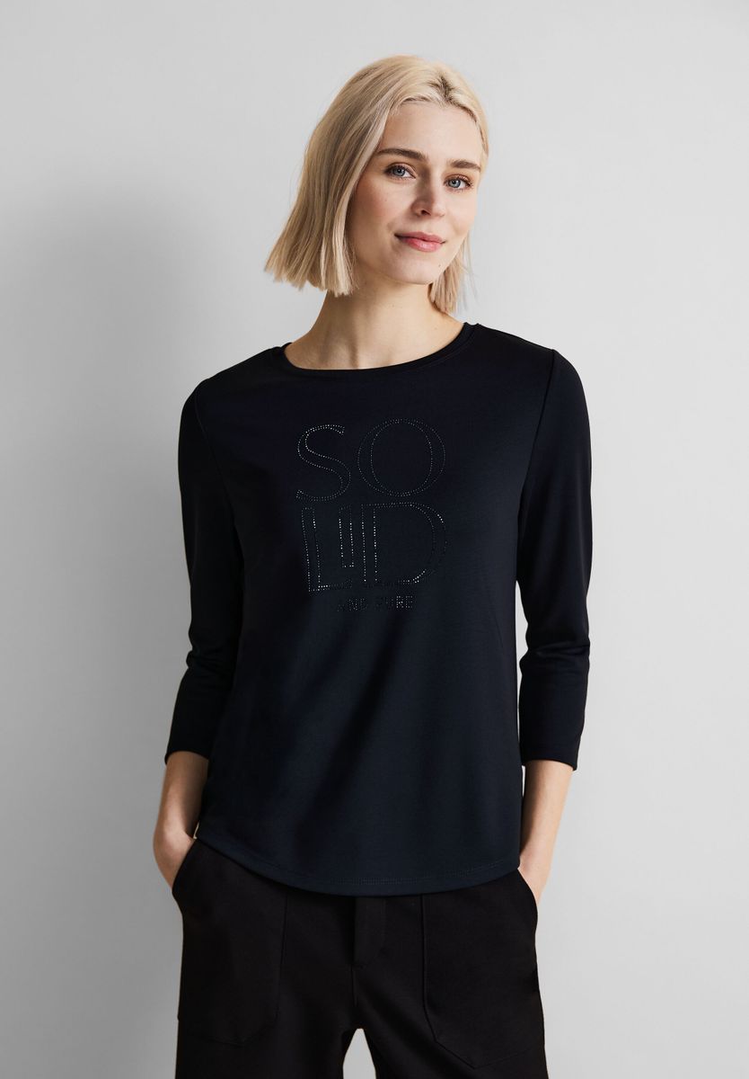 Shirt mit Steinchen Print