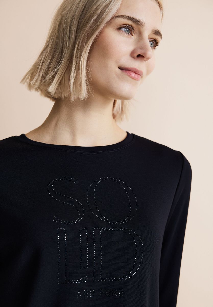 Shirt mit Steinchen Print