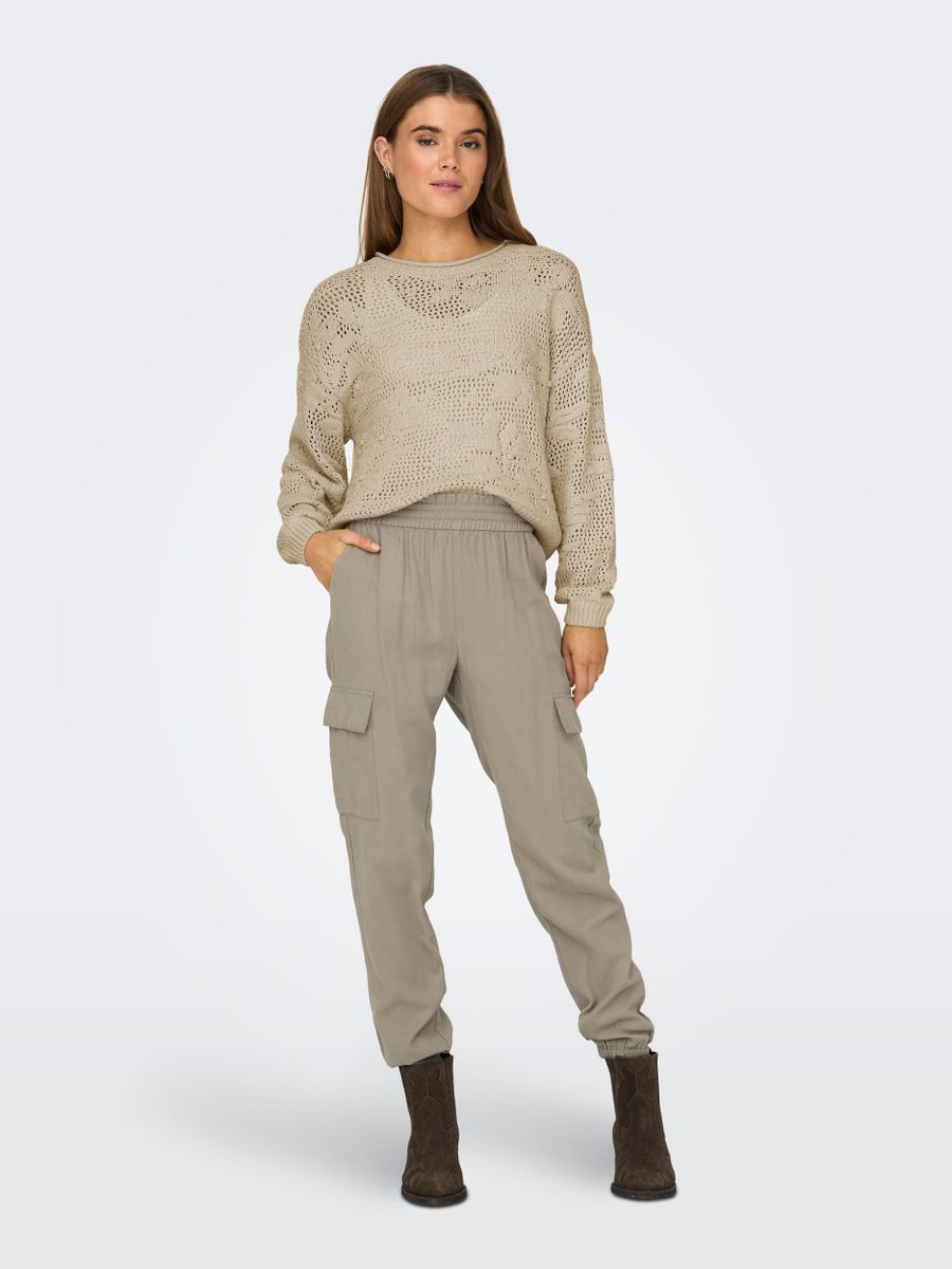 ONLCILLE LIFE LS STRUCTURE O-NECK CC KNT