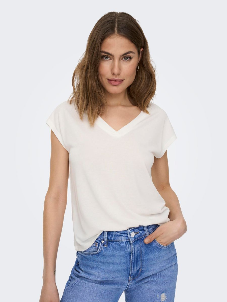 ONLFREE LIFE S/S MOD.V-NECK TOP JRS NOOS