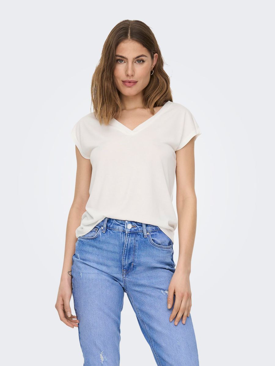 ONLFREE LIFE S/S MOD.V-NECK TOP JRS NOOS