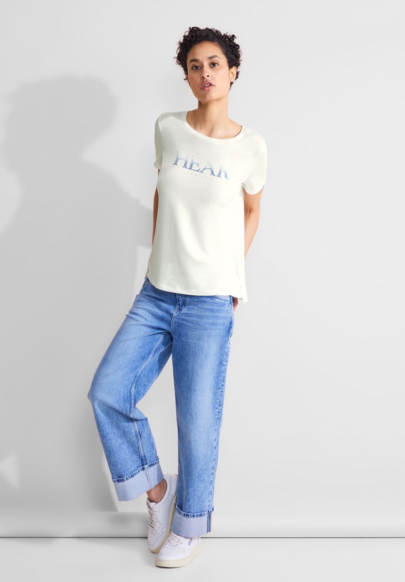 T-Shirt mit Pailletten Print