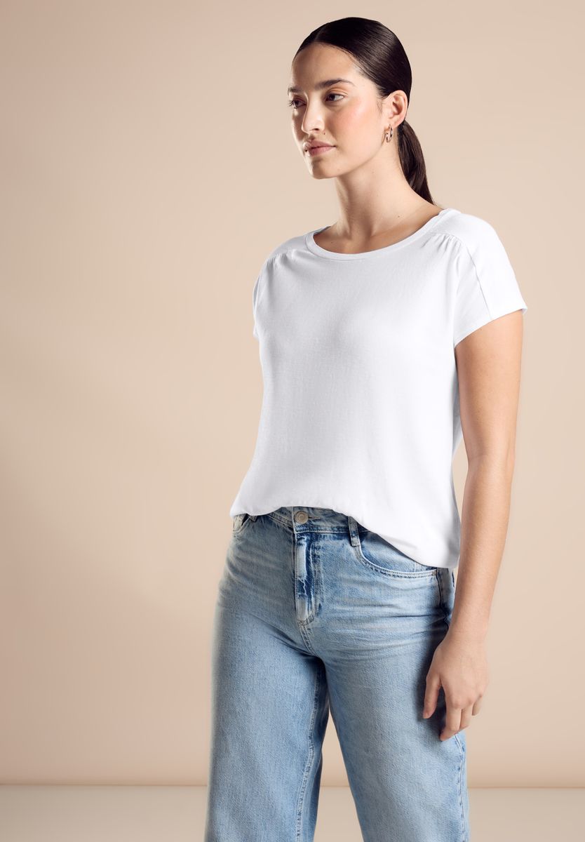 T-Shirt mit Raffung