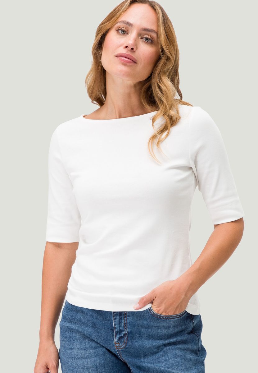 Basic Shirt  mit U-Boot-Ausschnitt