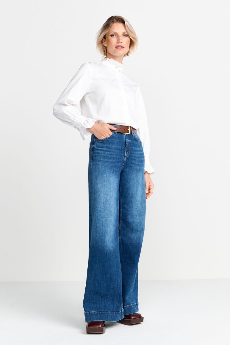 Cotton ruffle blouse organic