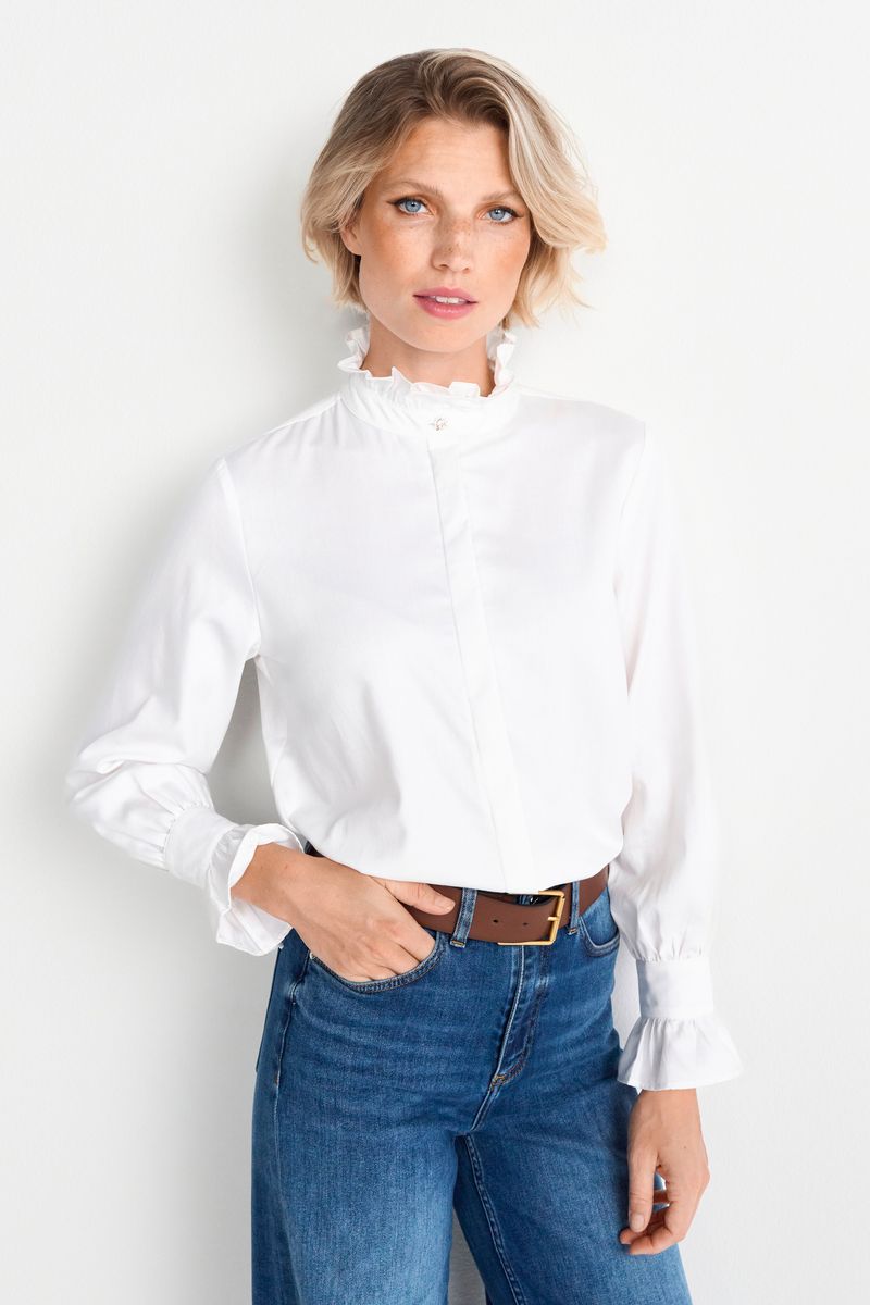 Cotton ruffle blouse organic