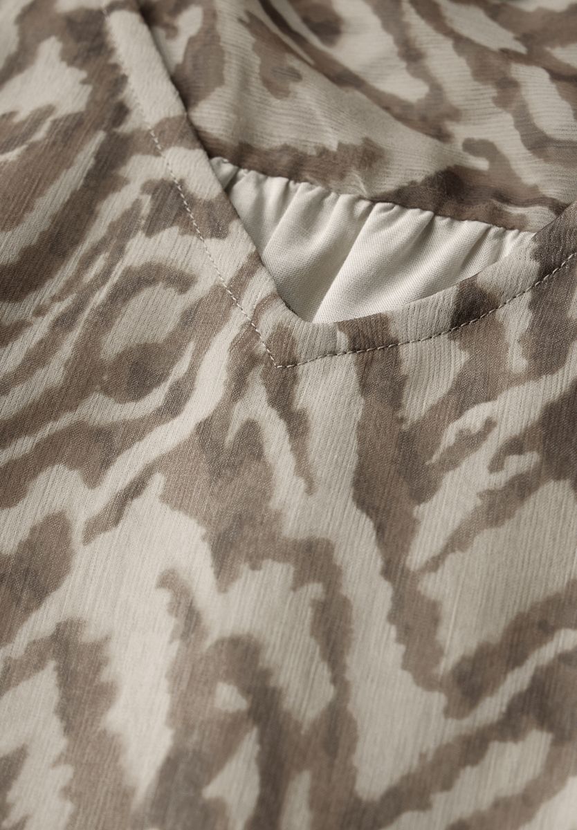 Chiffon-Bluse mit Raffung