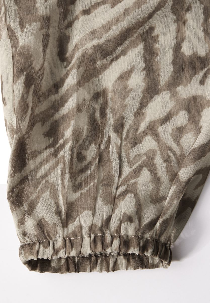 Chiffon-Bluse mit Raffung