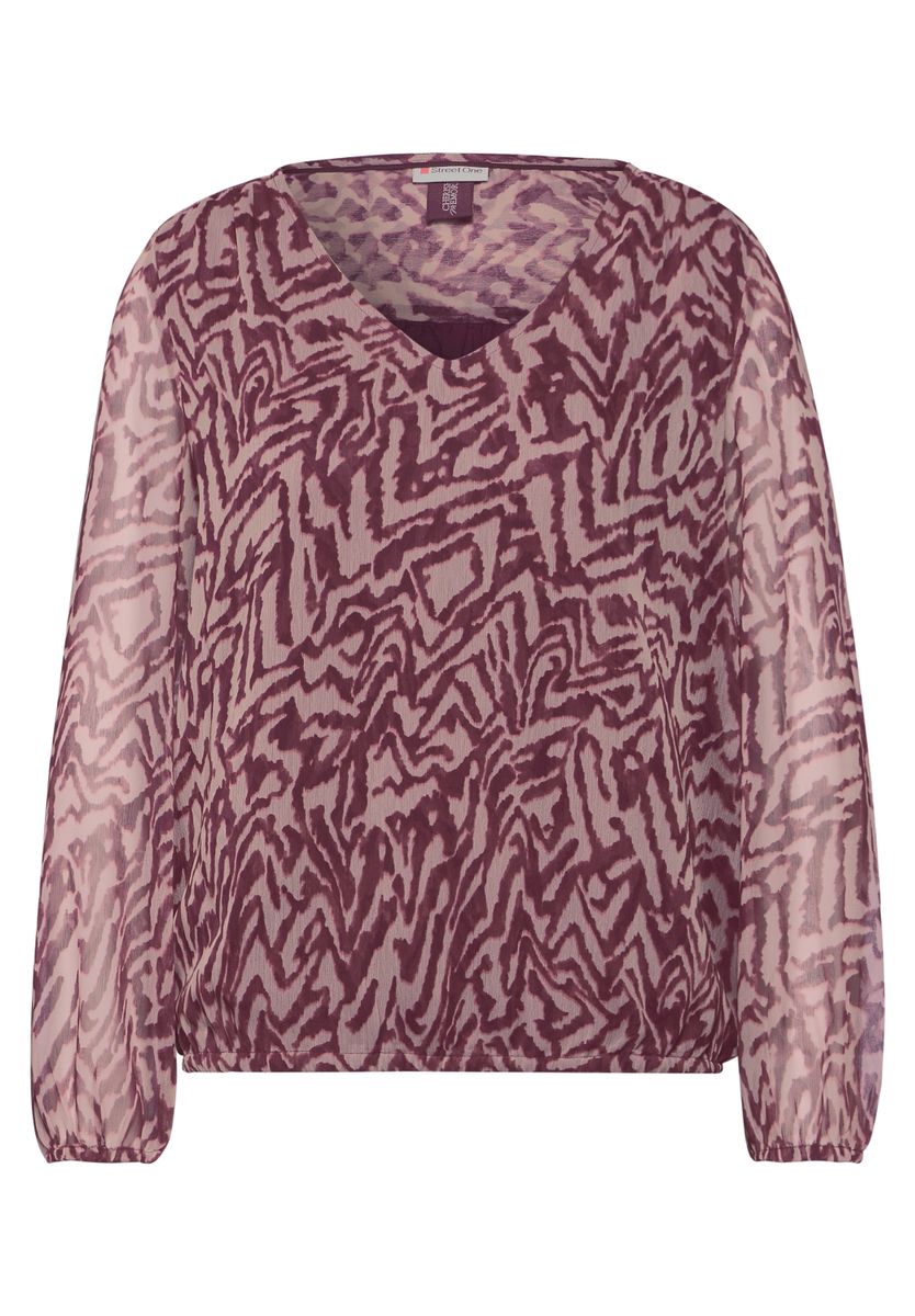 Chiffon-Bluse mit Raffung