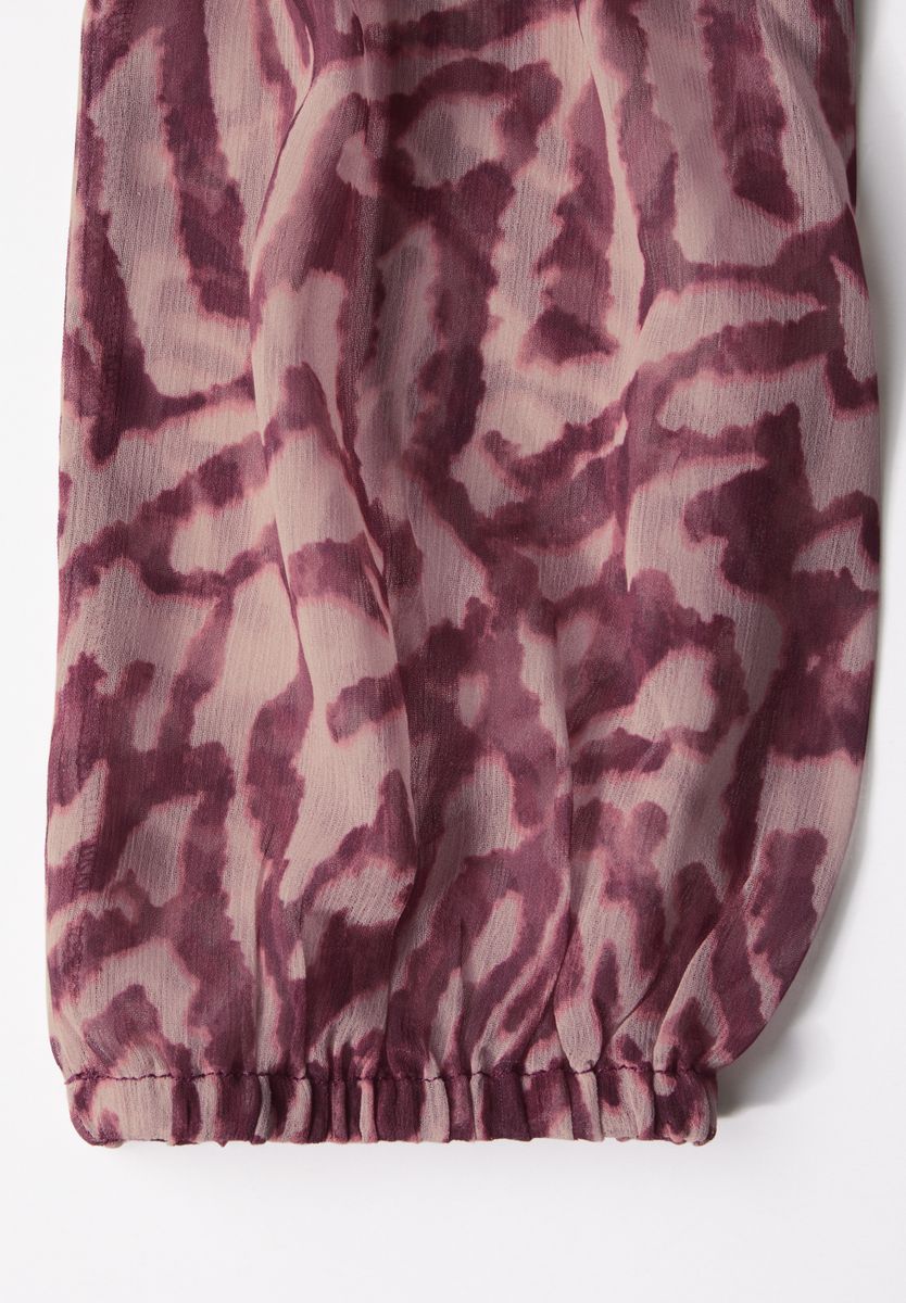 Chiffon-Bluse mit Raffung