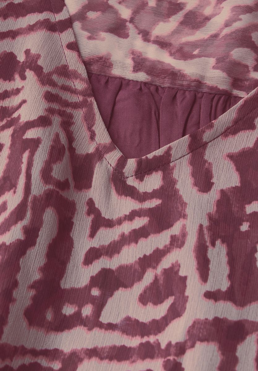 Chiffon-Bluse mit Raffung