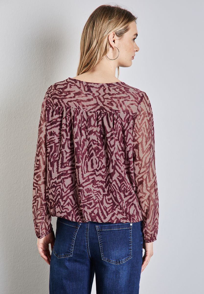 Chiffon-Bluse mit Raffung