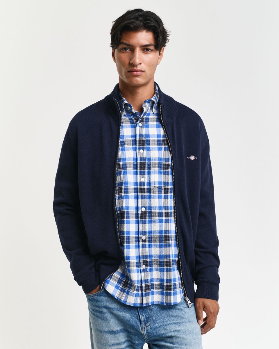 Casual Cotton Strickjacke mit Reißverschluss