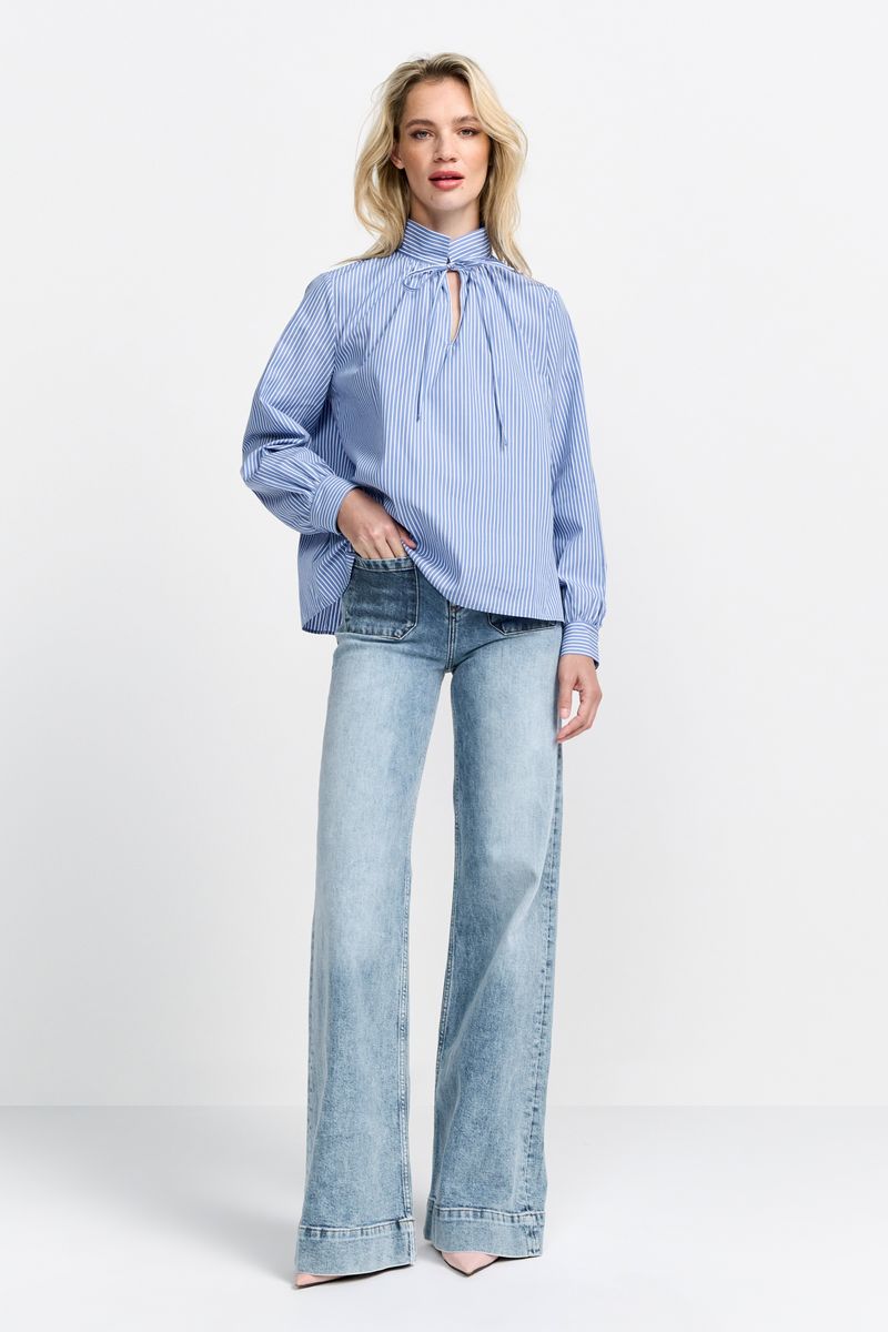 Cotton stripe blouse