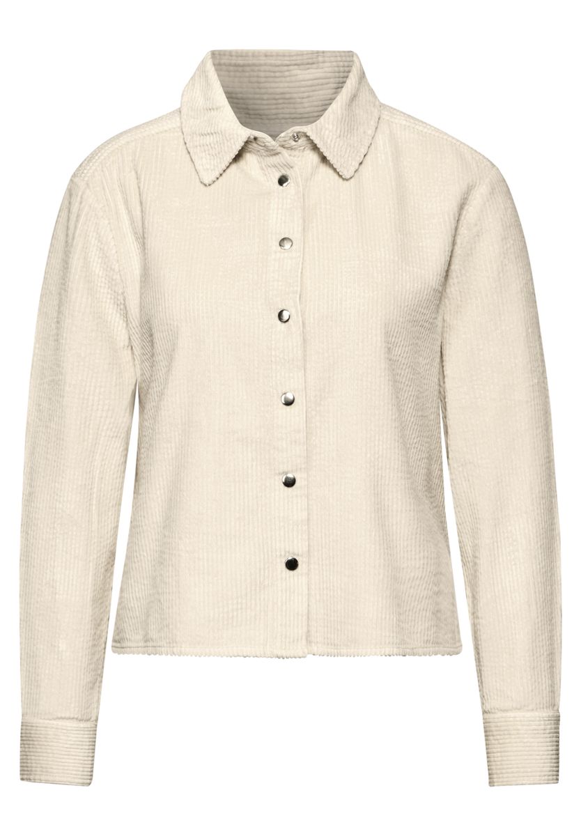 Cordbluse mit Knopfleiste