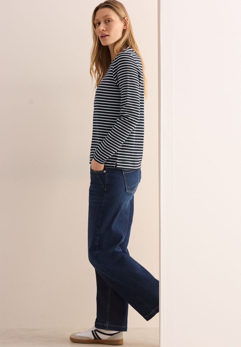 Gestreiftes Strukturshirt