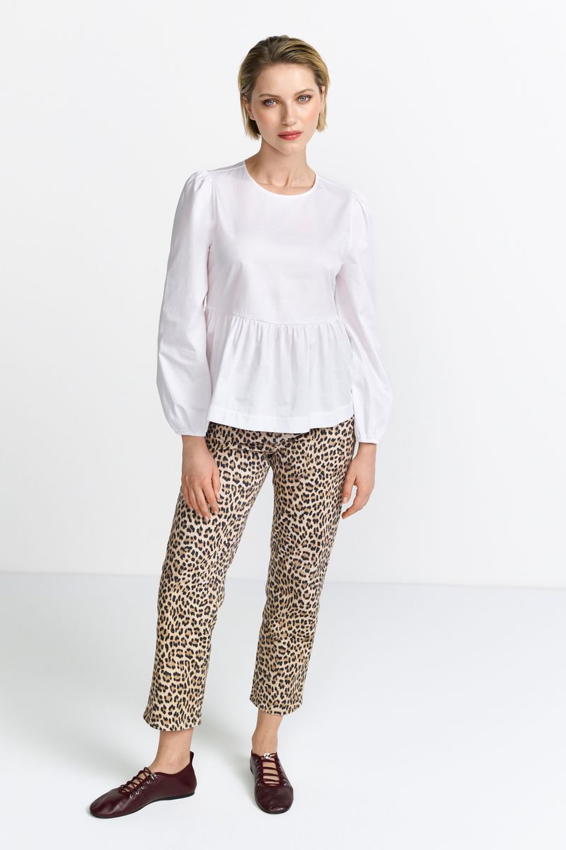 Cotton blouse with peplum Sustainable