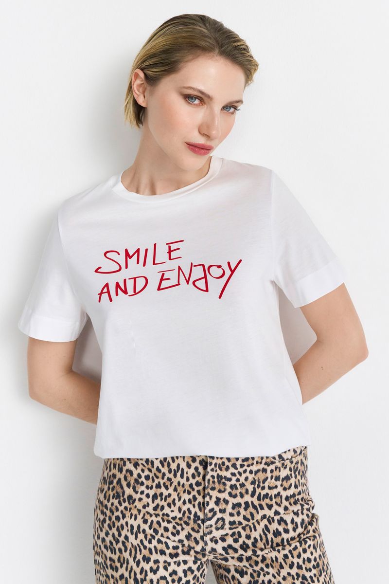 Easy Fit T-Shirt "smile and enjoy" Organic