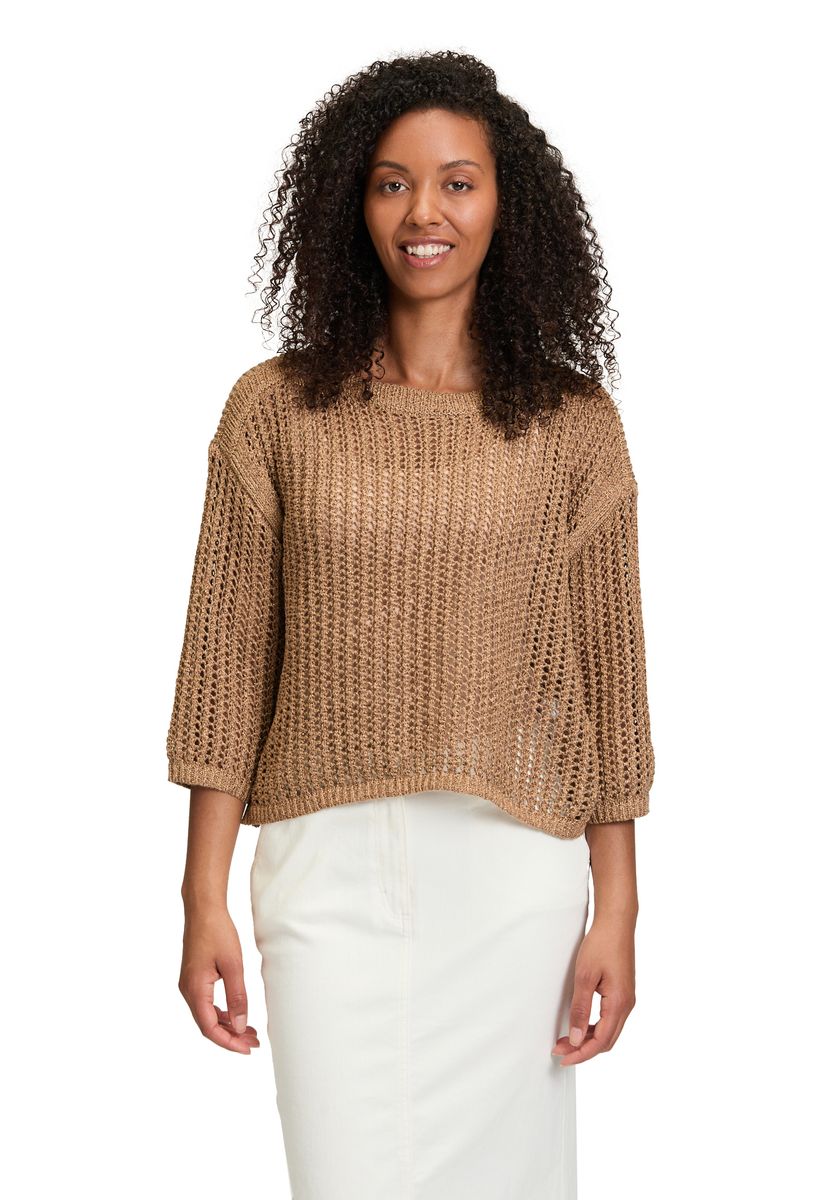 Lochstrick-Pullover