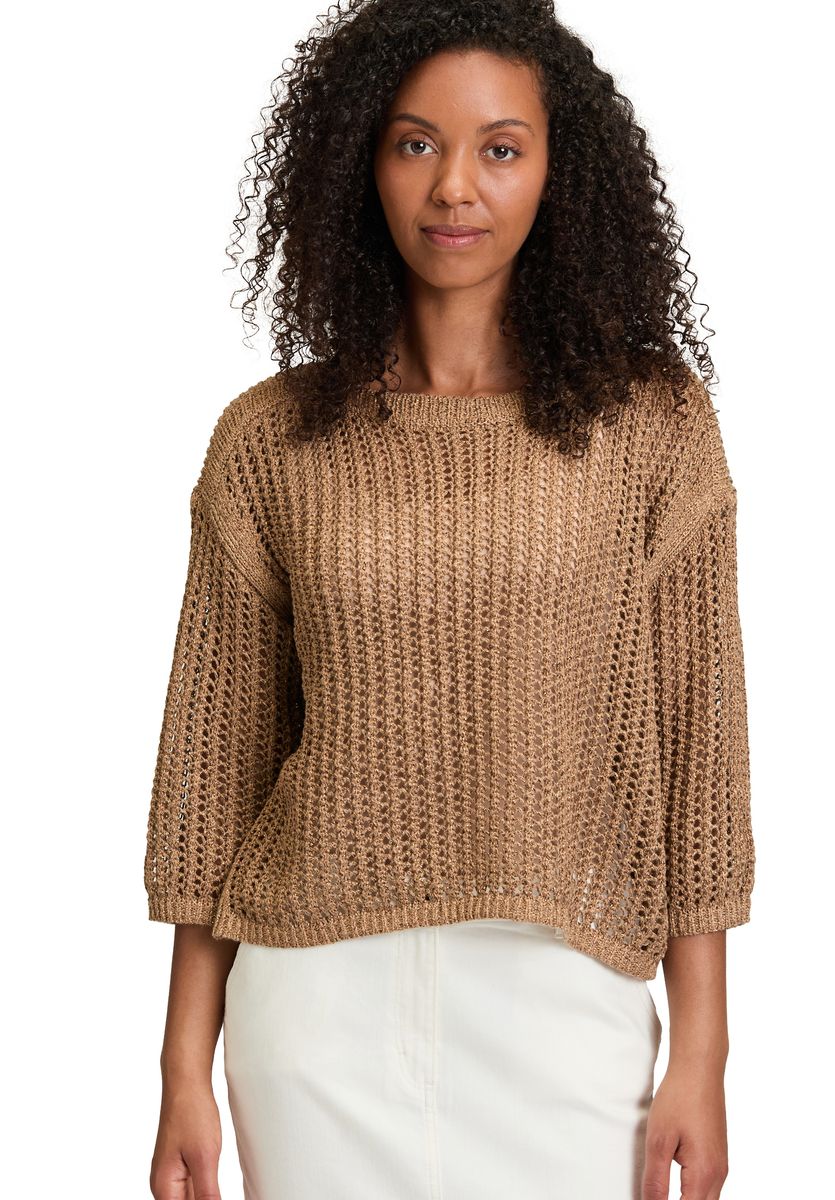 Lochstrick-Pullover