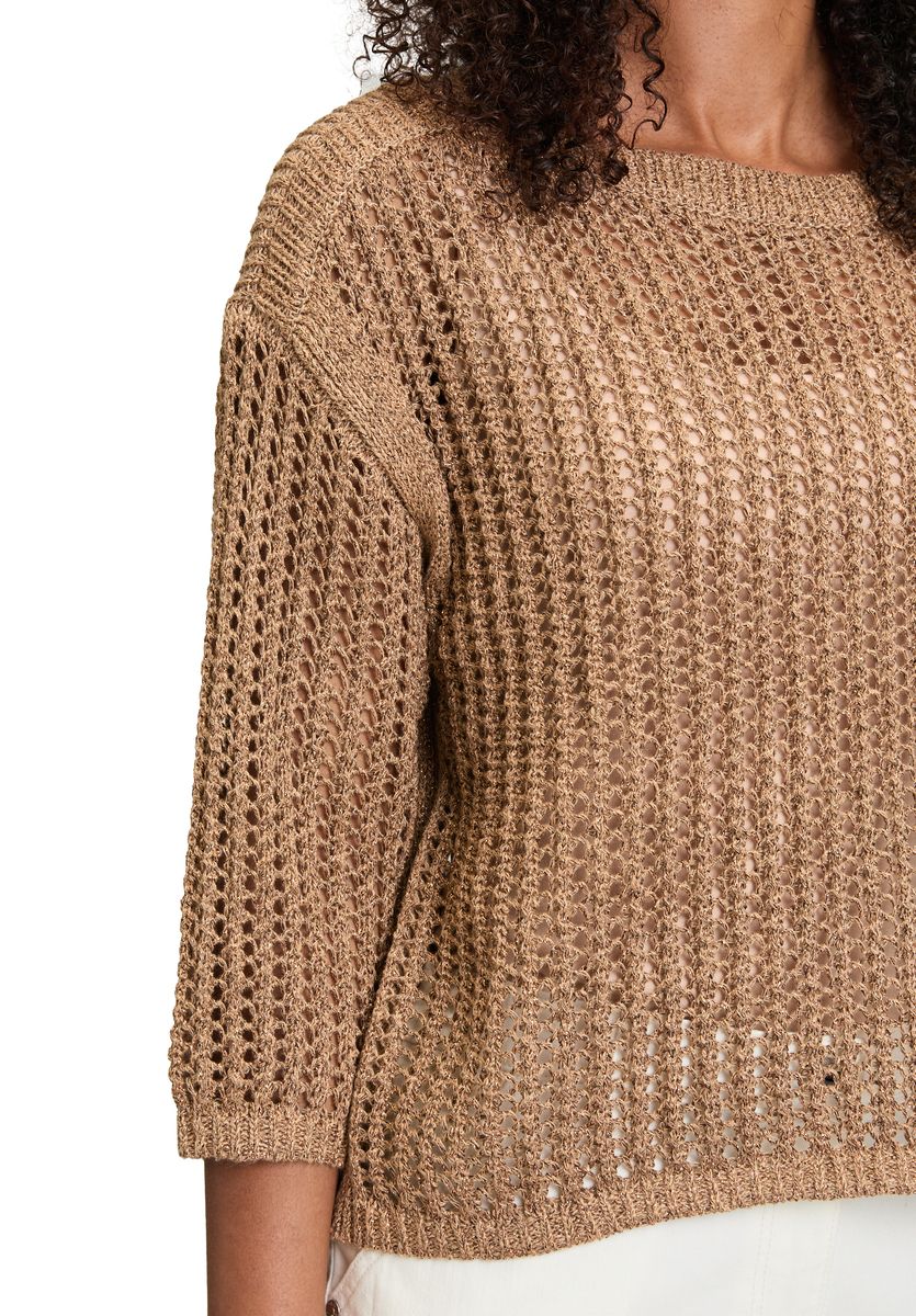 Lochstrick-Pullover