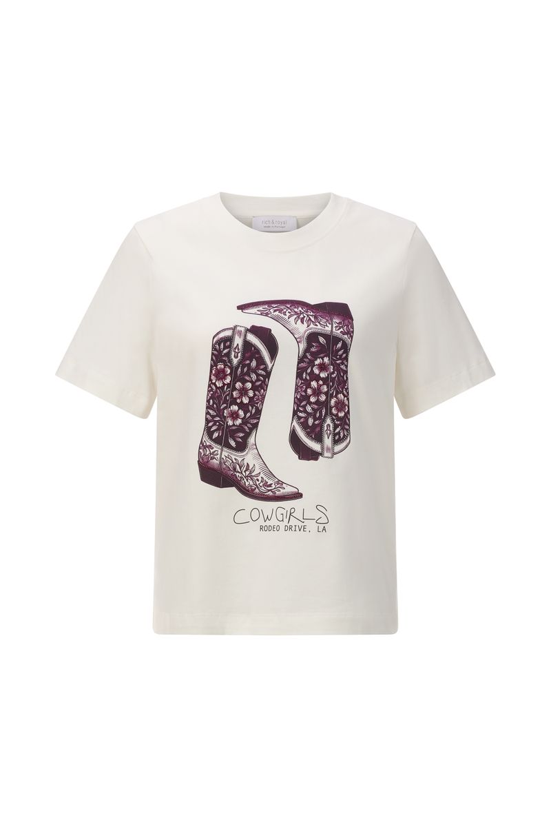 Elegant Fit T-Shirt Cow Girl Boots