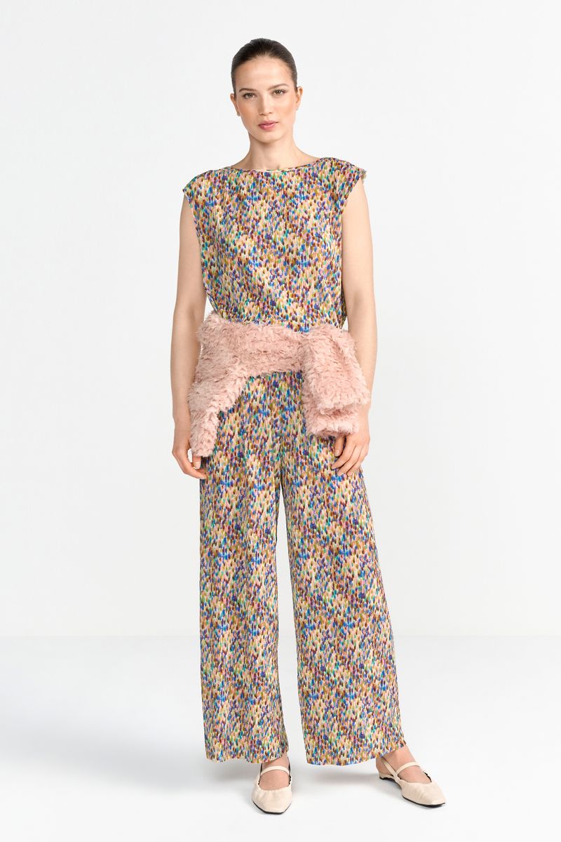 Printed Crinkle Top