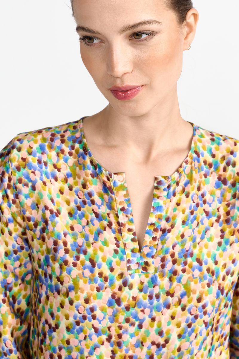 Printed V-Neck Blouse