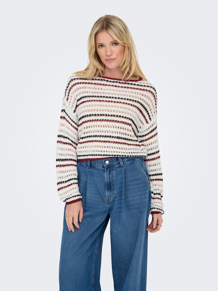 ONLGEENA LS SHORT STRIPE BOATNECK CC KNT