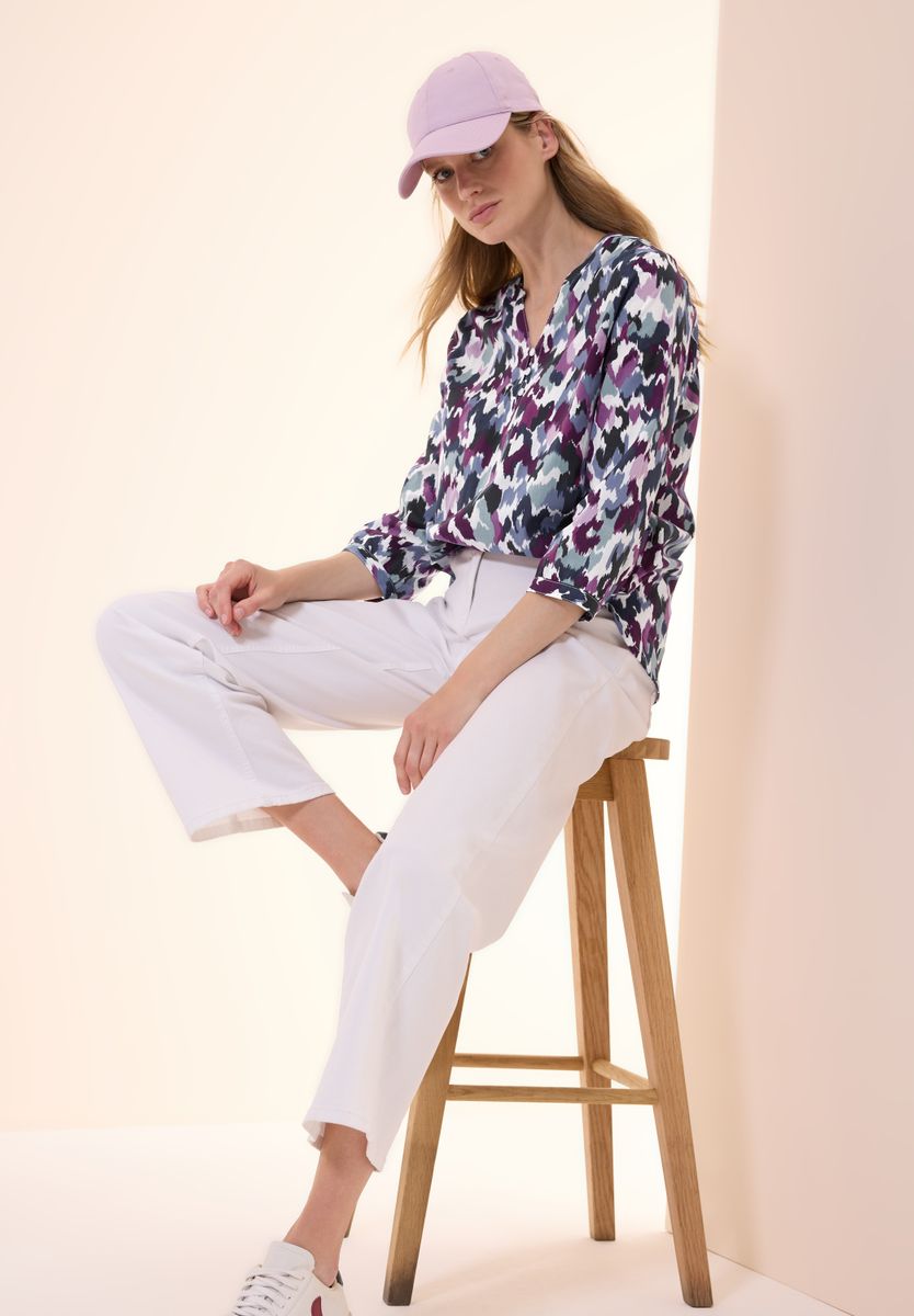 Bedruckte Baumwollbluse