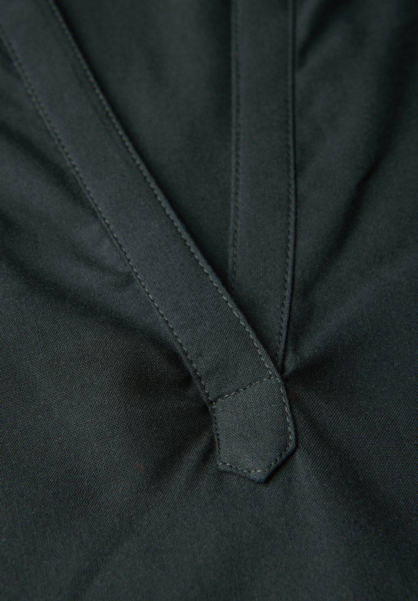 Split Neck Bluse in Unifarbe