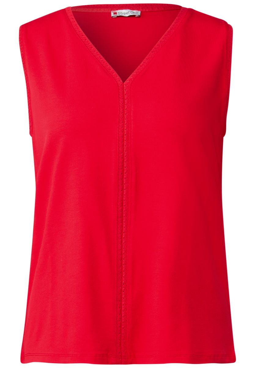 Jersey-Top mit Häkeldetails