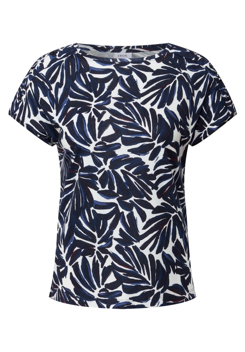 Print-Shirt mit Knopfdetail