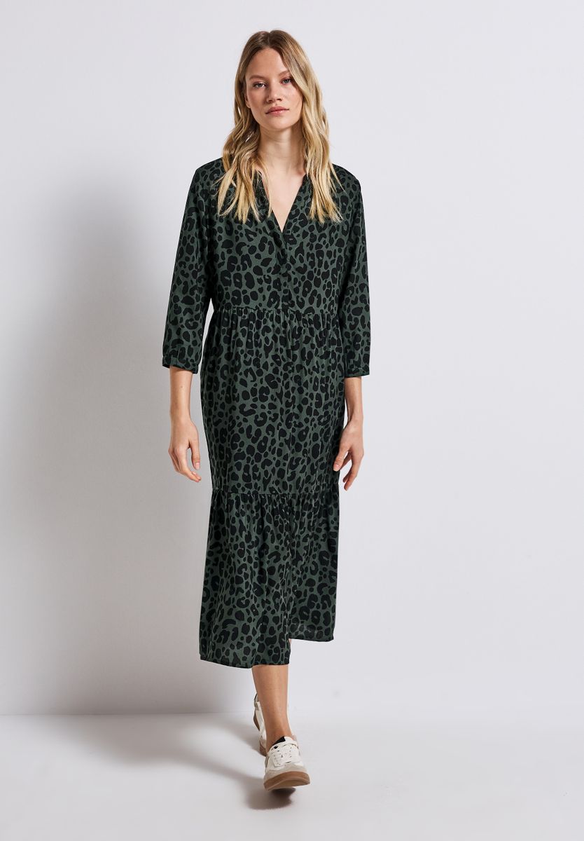 Gemustertes Volant-Kleid