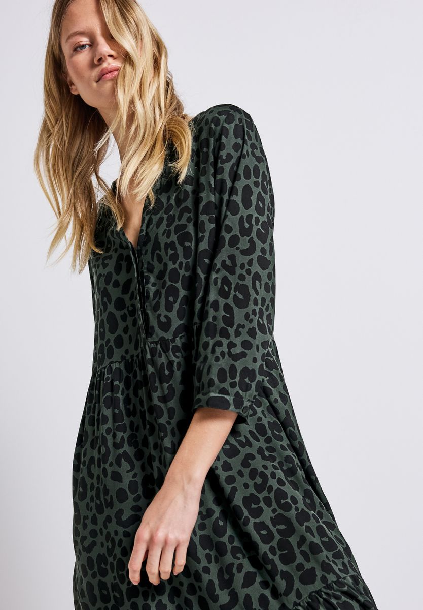 Gemustertes Volant-Kleid